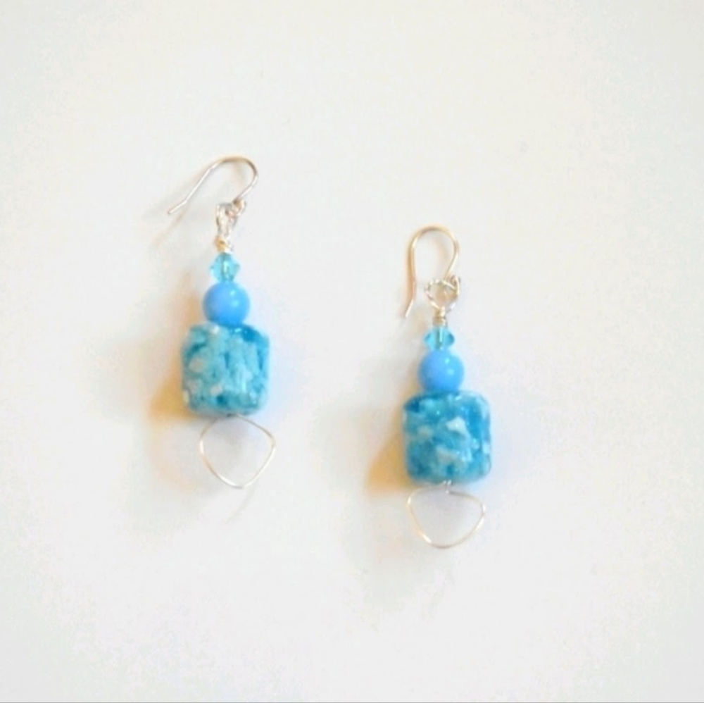 Beaded-Marbles Dangling Earrings